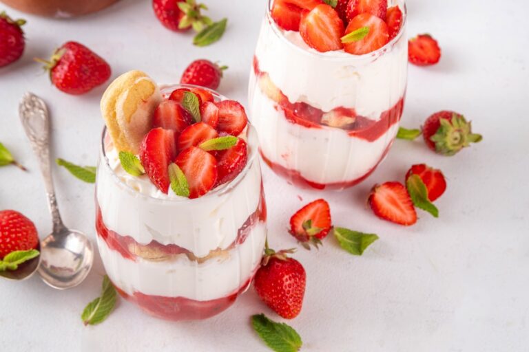 Erdbeerkuchen im Glas