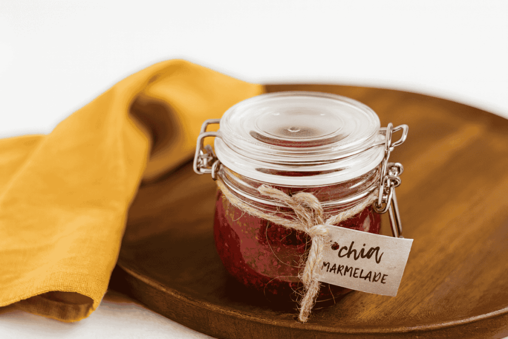 geschenk chia marmelade im glas